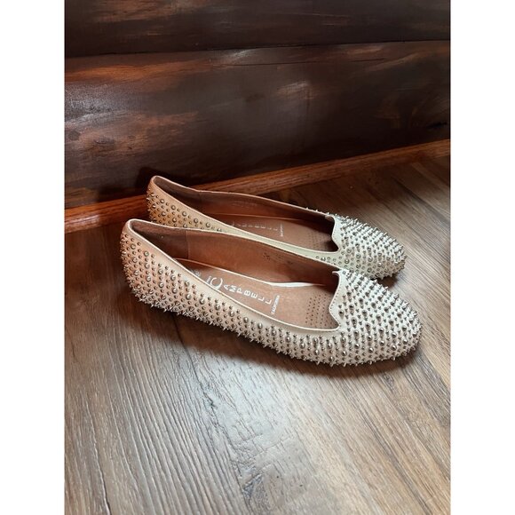 Jeffrey Campbell Martini Spiked Flats Shoes White Leather Slip-On Size 8.5 - Picture 10 of 16